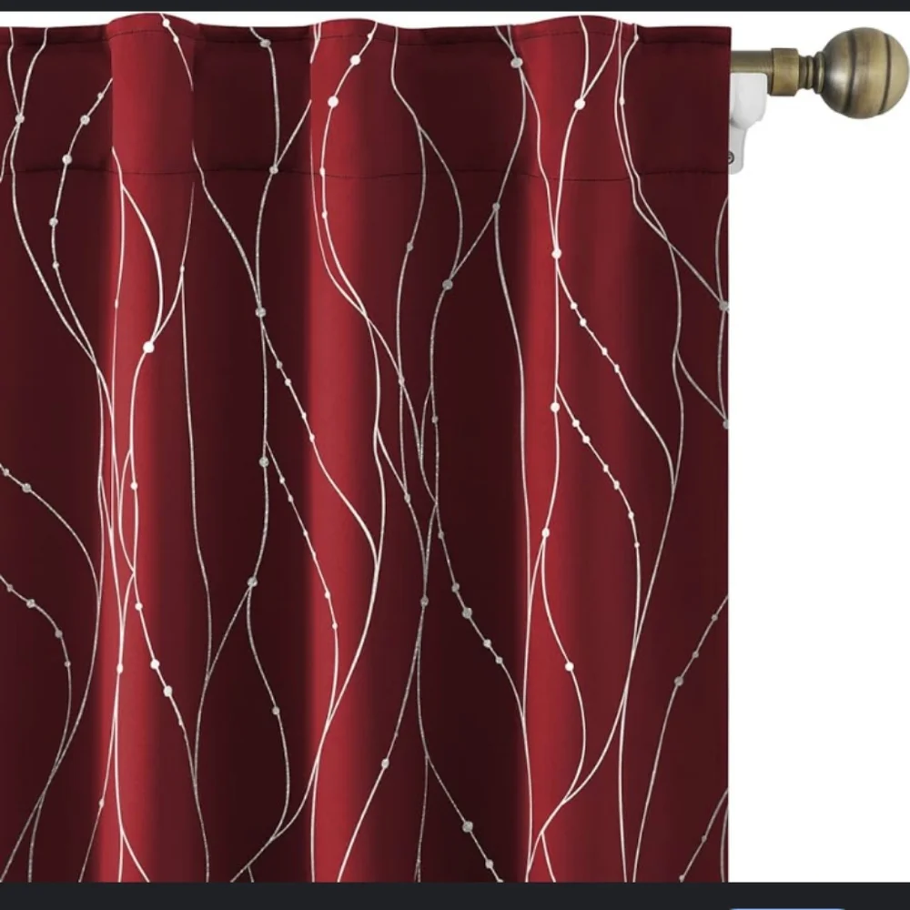 Home ideas burgundy/red holiday blackout panel curtains new